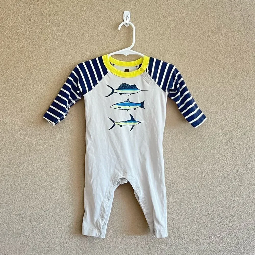 Tea Collection Deep Sea Raglan Graphic Onesie